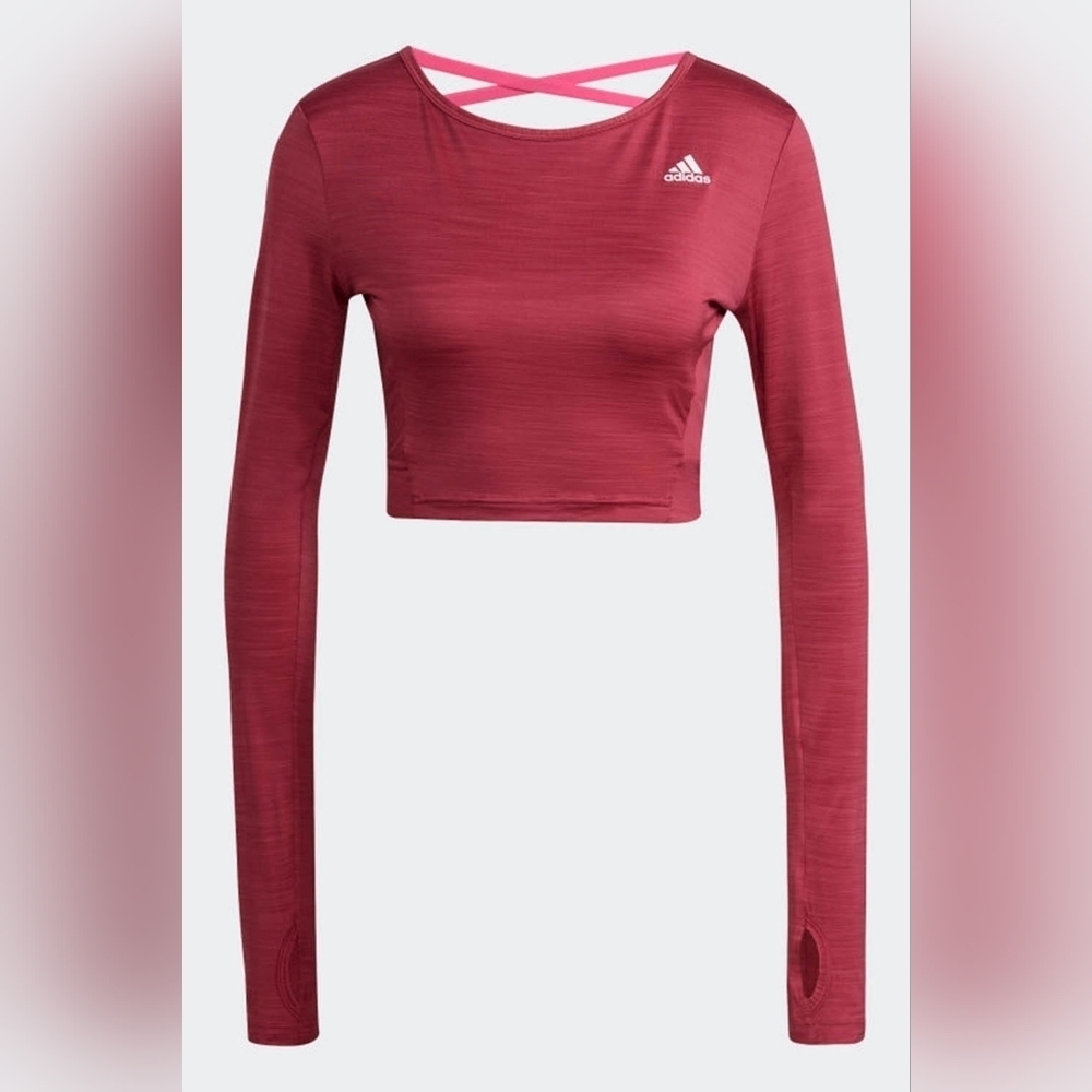 Adidas Wild Pink Women's Training Long Sleeve Athletic Top, Aeroready Size Small